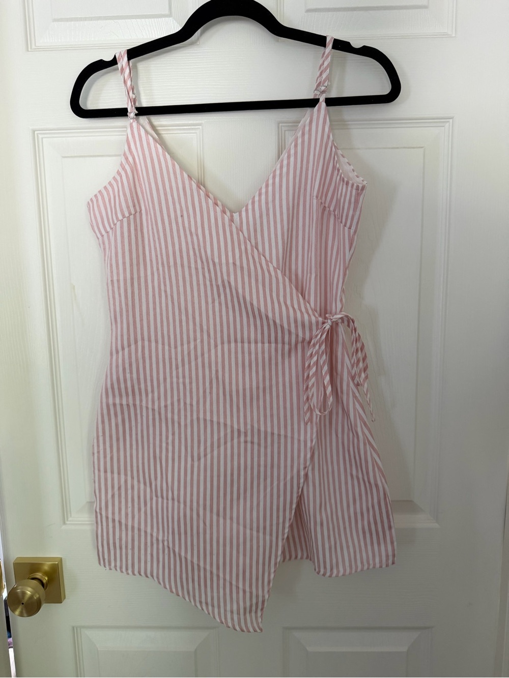 Wild Honey Pink & White Striped Wrap Romper